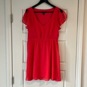 Express - Coral Flutter Sleeve Breezy Mini Dress - Sz M